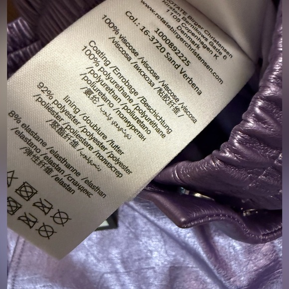 ROTATE BIRGER CHRISTENSEN Belina embossed-logo metallic shorts in Lilac Size 2 - Picture 8 of 11
